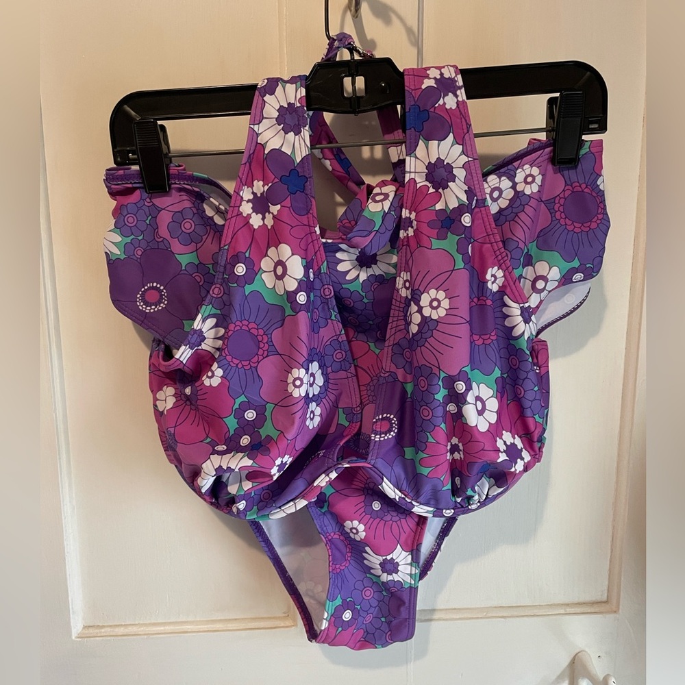 Pink & Purple Floral Bikini - 4X